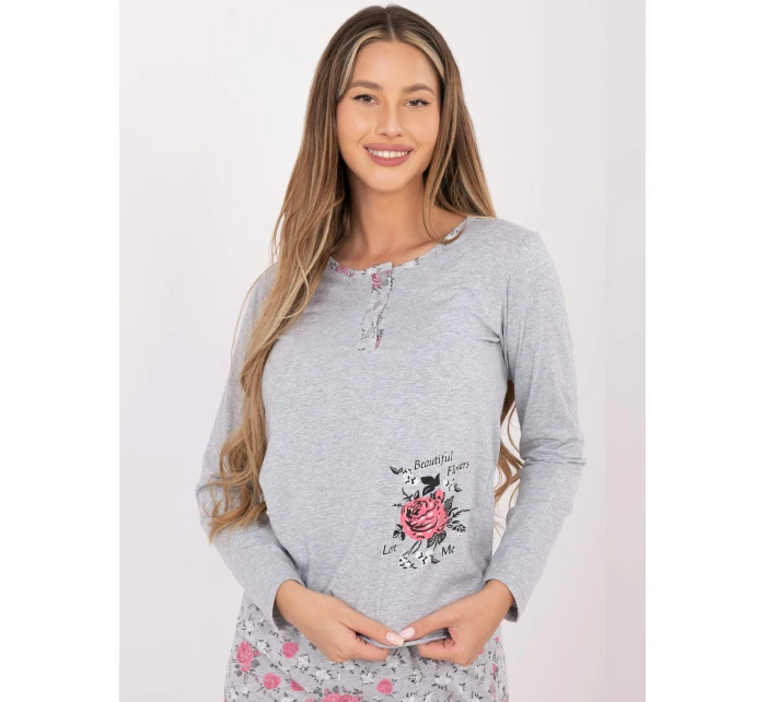 Dámské pyžamo DU PI FP 006.02 šedé - FPrice Dámské pyžamo DU PI FP 006.02 šedé - FPrice