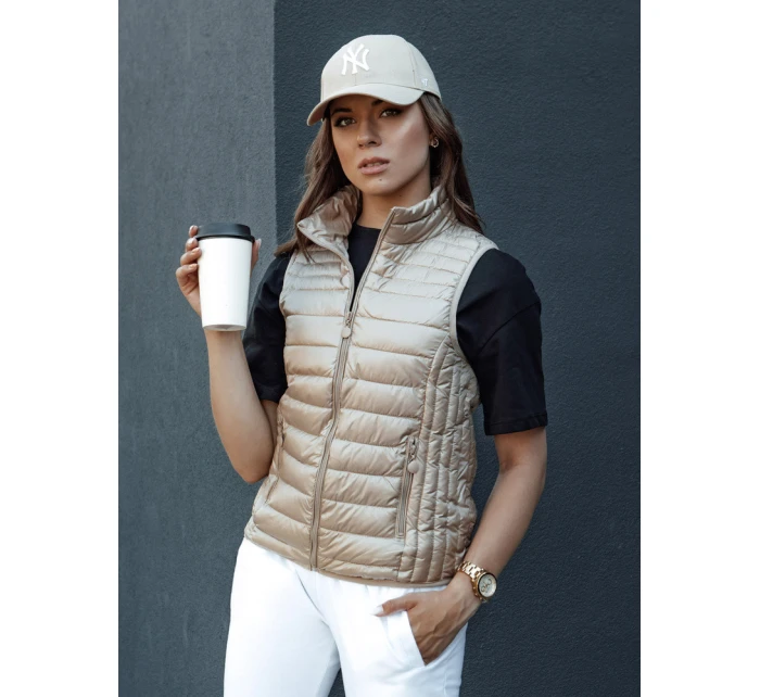 Dámská prošívaná vesta se stojáčkem STYLISHZ camel FashionStreet TY4439