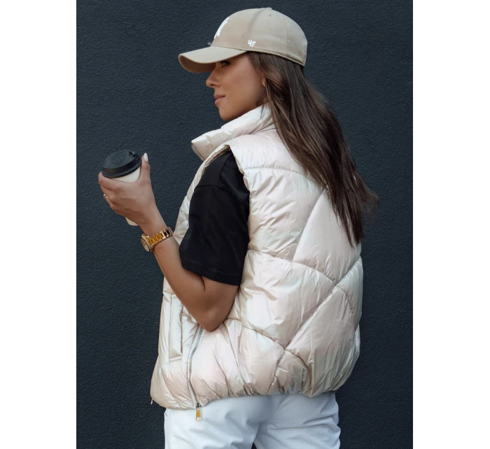 Dámská prošívaná vesta HOLO béžová FashionStreet TY4520