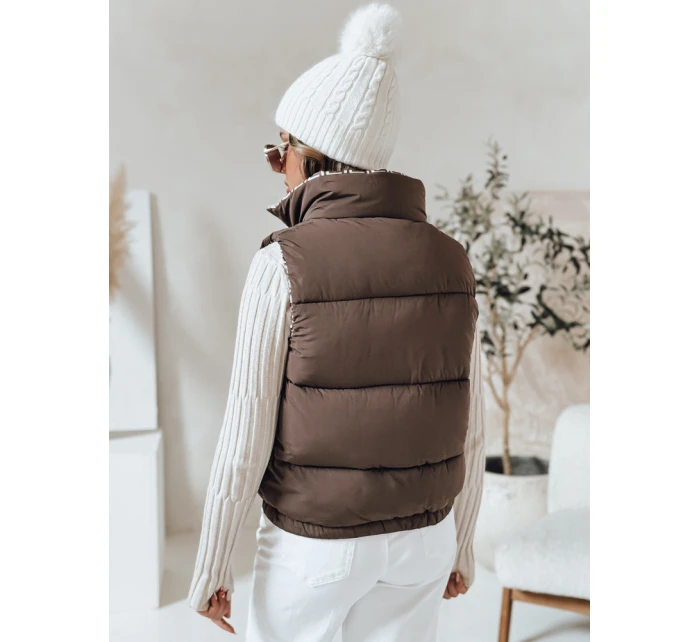 URBANELLE dámská prošívaná vesta světle hnědá FashionStreet TY4971