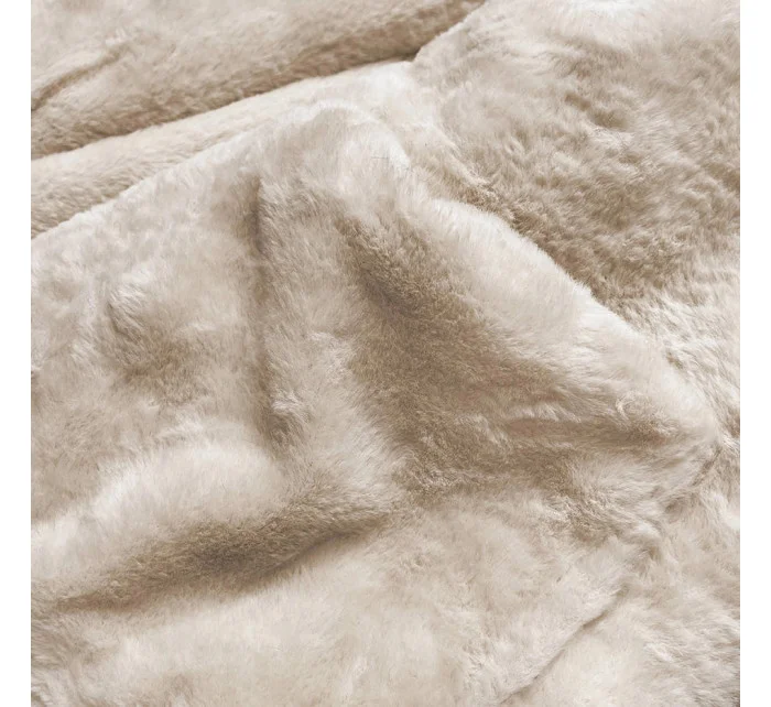 Béžová teplá oboustranná dámská zimní bunda (w610)