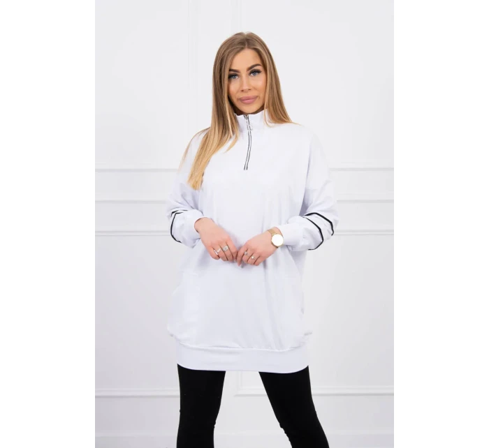 Mikina se zipem a kapsami bílá