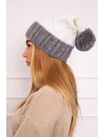 Milano fleecová čepice K203 ecru+grey Milano fleecová čepice K203 ecru+grey