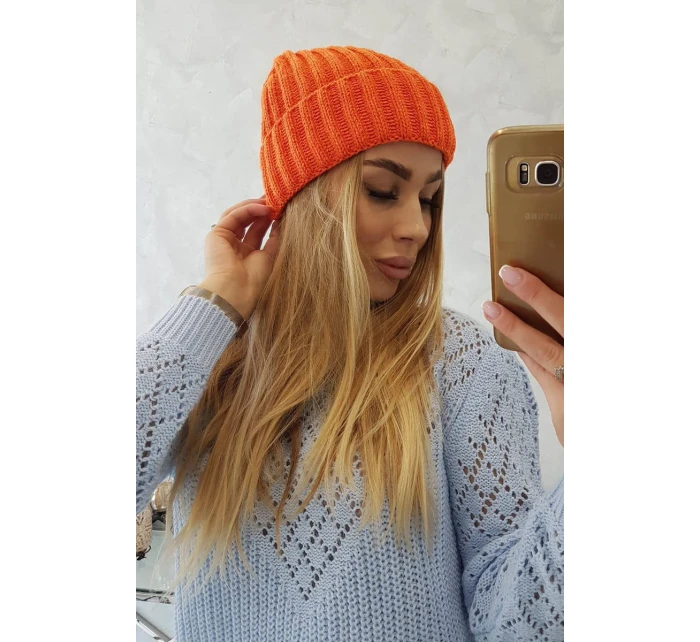 Čepice s rolováním Magda K293 orange neon Čepice s rolováním Magda K293 orange neon
