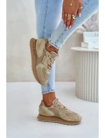 Dámské Kožené Tenisky Big Star OO274564 Hi-Poly System Béžové Dámské Kožené Tenisky Big Star OO274564 Hi-Poly System Béžové