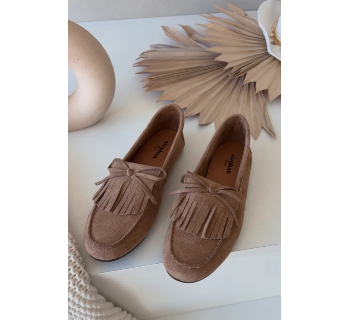 Dámské mokasíny s třásněmi světle hnědé Janelisse Dámské mokasíny s třásněmi světle hnědé Janelisse