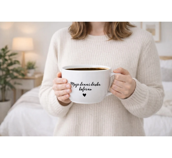 MOJE DENNÍ DÁVKA KOFEINU - MEGA XXL keramický hrnek 1000 ml
