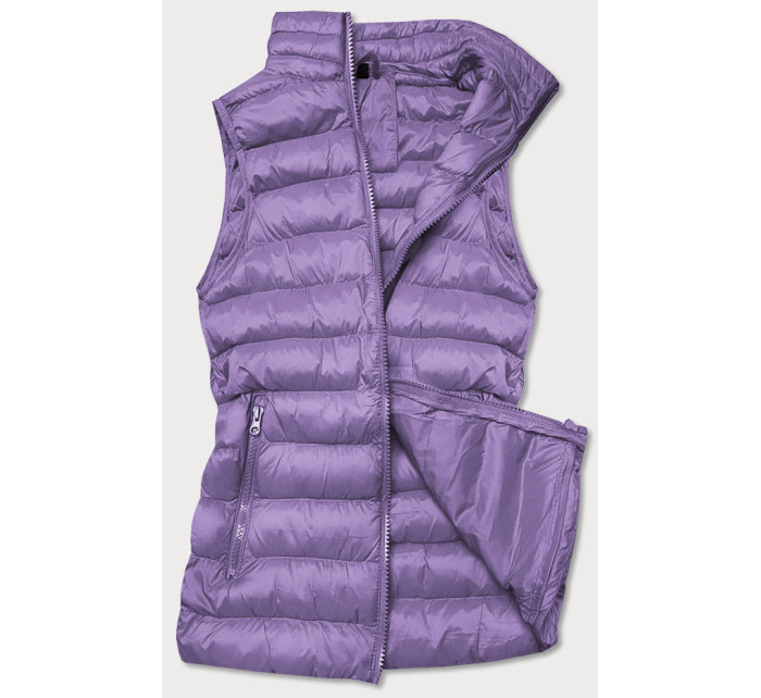 Krátká fialová prošívaná dámská vesta model 16279870 - J.STYLE