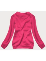 Růžová dámská tepláková mikina se stahovacími lemy model 21442142 - J.STYLE Růžová dámská tepláková mikina se stahovacími lemy model 21442142 - J.STYLE