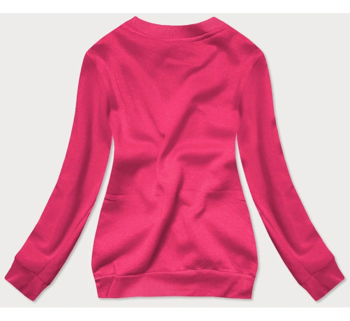 Růžová dámská tepláková mikina se stahovacími lemy model 21442142 - J.STYLE Růžová dámská tepláková mikina se stahovacími lemy model 21442142 - J.STYLE