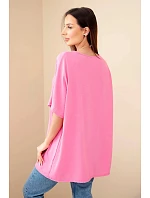 Halenka oversize s přívěskem růžová Halenka oversize s přívěskem růžová