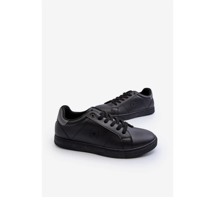 Nízké pánské tenisky z ekologické kůže Big Star NN174284 černé Nízké pánské tenisky z ekologické kůže Big Star NN174284 černé