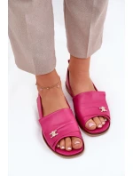 Kožené elegantní baleríny s odkrytými prsty Zazoo 1865 fuchsie