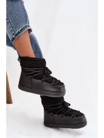 Dámské sněhule s kožíškem typu vázané Černé model 21757752 - Boto