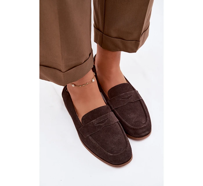Mokasiny z Semiše Čokoládové model 22100814 - VINCEZA Mokasiny z Semiše Čokoládové model 22100814 - VINCEZA