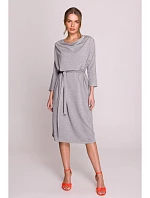 S403 Úpletové šaty nadměrné velikosti - šedé