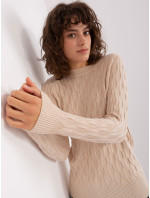 Světle béžový klasický bavlněný svetr