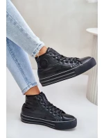 Zateplené Dámské Tenisky Na Platformě Černé Zateplené Dámské Tenisky Na Platformě Černé