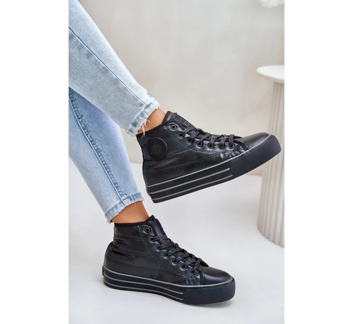 Zateplené Dámské Tenisky Na Platformě Černé Zateplené Dámské Tenisky Na Platformě Černé