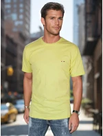 Pánské tričko s výšivkou žluté FashionStreet RX5636 Pánské tričko s výšivkou žluté FashionStreet RX5636