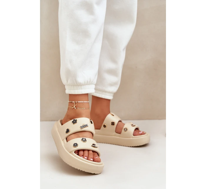 Dámské Pěnové Pantofle S Dekoracemi Béžové Ravanala Dámské Pěnové Pantofle S Dekoracemi Béžové Ravanala