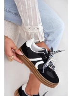 Dámské sneakersy na platformě s ozdobami černé Vinness