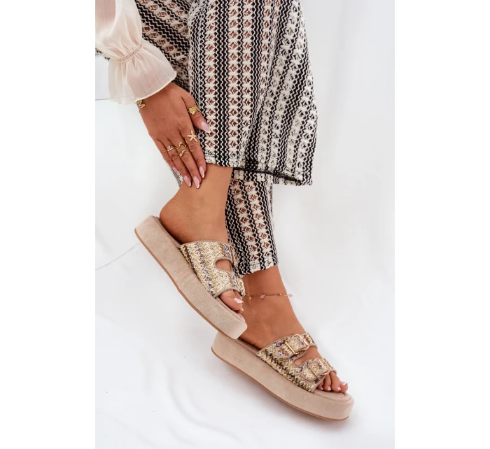 Dámské Sandały Na Platformě S Přezkami A Khaki model 21688844 - Boto