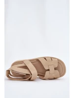Dámské sandály se zipy béžové model 21698837 - Boto Dámské sandály se zipy béžové model 21698837 - Boto