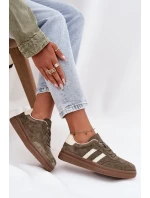 Dámské semišové tenisky na platformě tmavě zelené model 21708088 - EVENTO