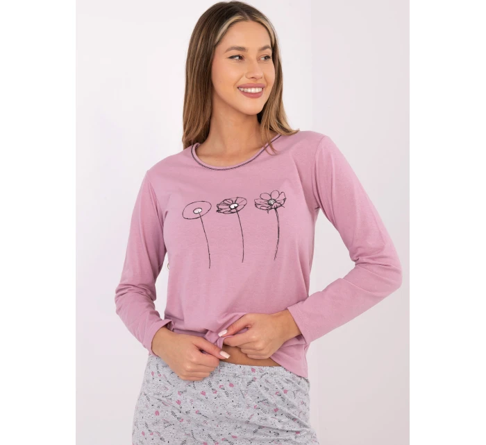 Pyžamo DU PI FP 003.99P tmavě růžové