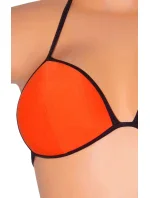 Dámské plavky dvoudílné sexy bikiny TRIANGLE zdobené černými lemy oranžové - Oranžová - OEM Dámské plavky dvoudílné sexy bikiny TRIANGLE zdobené černými lemy oranžové - Oranžová - OEM
