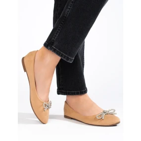 Klasické dámské hnědé  baleríny bez podpatku