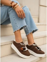 Dámské tenisky na platformě hnědé FashionStreet ZY1415