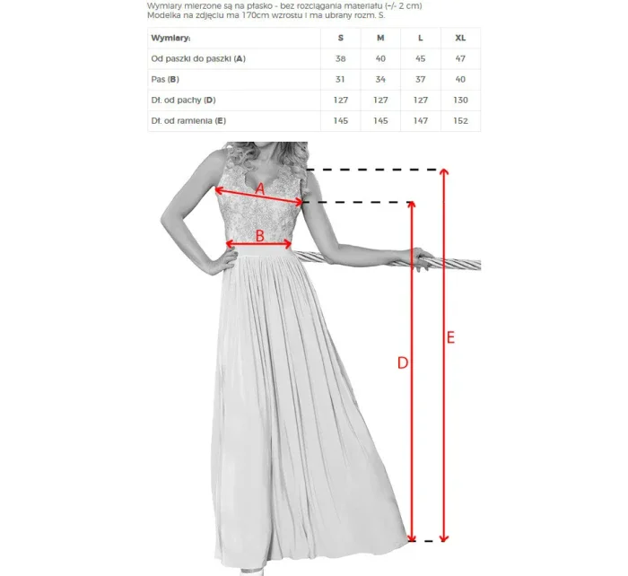 215-4 LEA dlouhé šaty bez rukávů s vyšívaným výstřihem - PASTEL ROSE