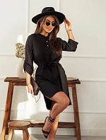 Elegantní šaty s otevřeným výstřihem černé (013)
