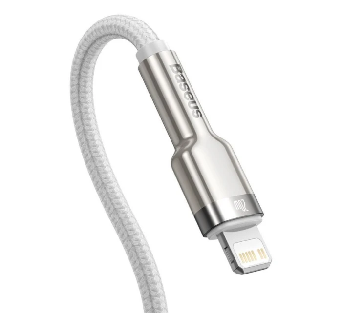 BASEUS USB-C LIGHTNING KABEL CAFULE PD 1M BÍLÝ