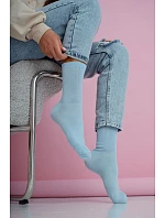 Dámské pruhované ponožky v pastelově modré