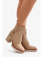 Zateplené Kotníkové Boty Na Podpatku Se Zlatým Detaily Béžové Ivarisse Zateplené Kotníkové Boty Na Podpatku Se Zlatým Detaily Béžové Ivarisse