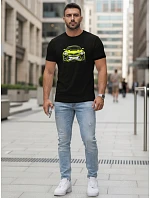 Pánské tričko s potiskem auta černé NX5015R - FashionStreet Pánské tričko s potiskem auta černé NX5015R - FashionStreet