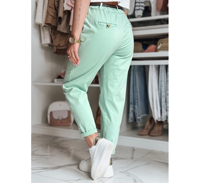 Dámské kalhoty chinos s páskem mint model 21986492 - Dstreet Dámské kalhoty chinos s páskem mint model 21986492 - Dstreet