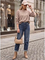 Dámské džíny Mom Fit s vysokým pasem, modré, FashionStreet UY3113 Dámské džíny Mom Fit s vysokým pasem, modré, FashionStreet UY3113