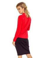 Červená halenka s vázáním model 4977194