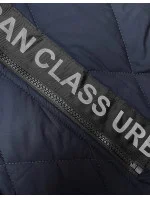 Tmavě modrá prošívaná dámská vesta s ozdobnou páskou (16M9118-215) Tmavě modrá prošívaná dámská vesta s ozdobnou páskou (16M9118-215)