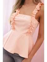 Dámská bavlněná blůza s výstřihem do V a potiskem bílá