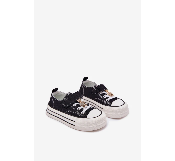 Dívčí Tenisky Se Zlatým Černé model 21700486 - Boto Dívčí Tenisky Se Zlatým Černé model 21700486 - Boto