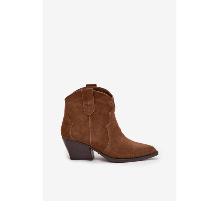 Nazouvací dámské kovbojky z přírodního semiše camel model 21713728 - Boto Nazouvací dámské kovbojky z přírodního semiše camel model 21713728 - Boto