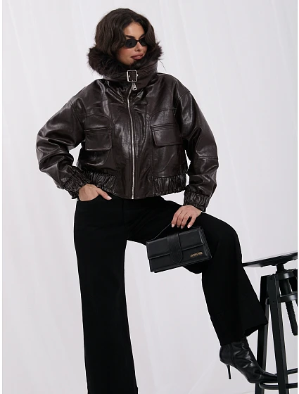 Kurtka IR KR model 22559192 ciemny brązowy - FPrice Kurtka IR KR model 22559192 ciemny brązowy - FPrice