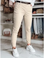 Dámské kalhoty slim fit s páskem LINESKA light beige FashionStreet UY2573 Dámské kalhoty slim fit s páskem LINESKA light beige FashionStreet UY2573