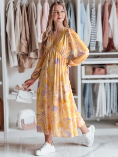 Jedna velikost maxi květinových šatů LILOVIE žlutá FashionStreet EY2574