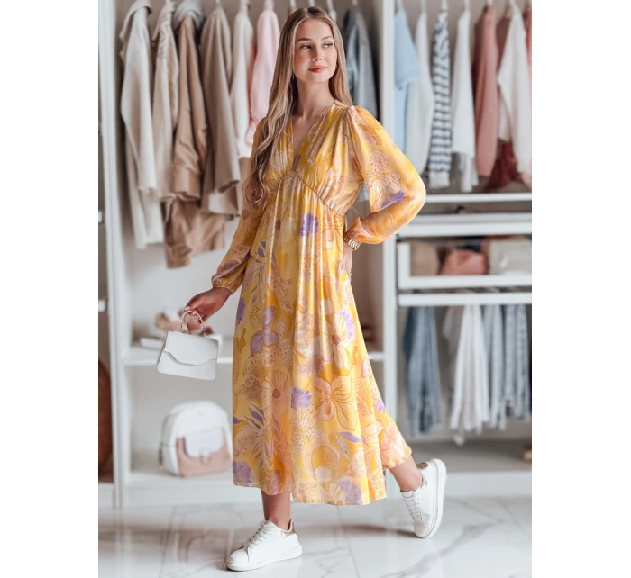 Jedna velikost maxi květinových šatů LILOVIE žlutá FashionStreet EY2574